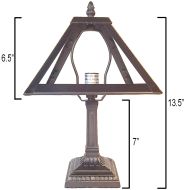 31003- 8" Dia.Metal Panel Lamp Base Kit, Antique Bronze Finish & Gold Hghlts, 13.5" Tall