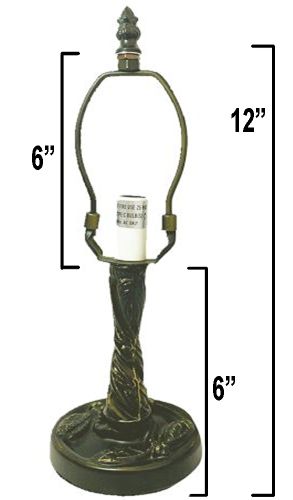 32013- Twisted Dragonfly Metal Lamp Base, Antique Bronze Finish & Gold Hghlts, 12" Tall