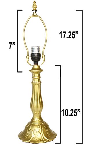 32043G- Lily Metal Lamp Base, Bright Gold Finish. 17.25" 
