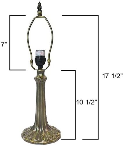 32046- Handel Metal Lamp Base, Antique Bronze Finish With Gold Highlts, 17.5" Tall