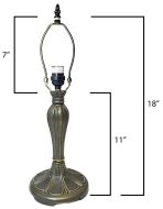 32048- Persian Metal Lamp Base, Antique Bronze Finish With Gold Highlts, 18" Tall