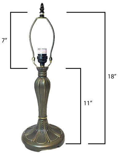 32048- Persian Metal Lamp Base, Antique Bronze Finish With Gold Highlts, 18" Tall