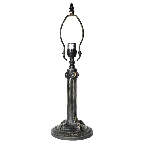 32050- Gothic Metal Lamp Base, Antique Bronze Finish With Gold Highlts, 17-1/2" Tall