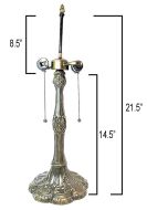 32074- Pompeii Metal Lamp Base, Antique Bronze Finish With Gold Highlts, 21-1/2" Tall