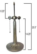 32075 - Tree Trunk Metal Lamp Base, Antique Bronze Finish With Gold Highlts, 20-1/2" Tall