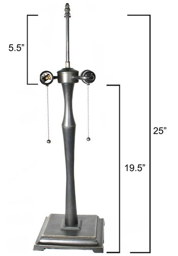 32090- Doric Lamp Base, Antique Bronze Finish With Gold Highlts, 25" Tall