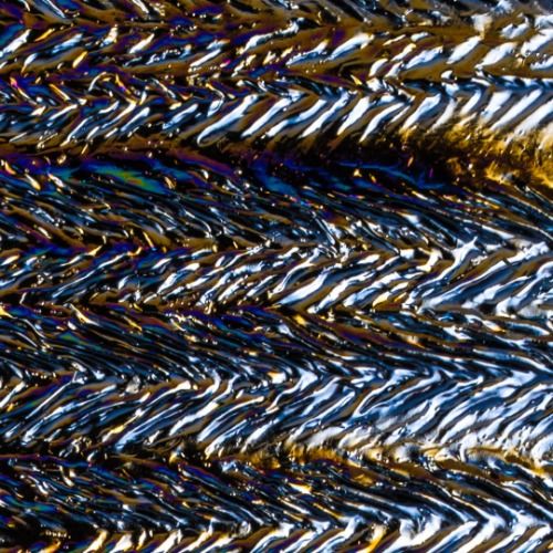 BU010075FH - Iridized Black Herringbone Ripple 10"x11.5"