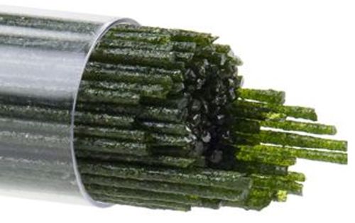 BU141207- Bullseye 1MM Light  Aventurine Green Transparent Stringers - 90 COE