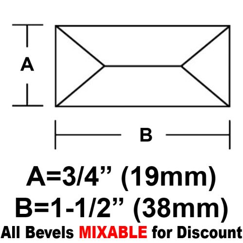 BV3415CS-Case 1080ea. Rec.Peaked Bevel 3/4"x1.5" 