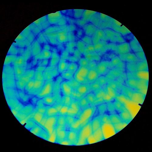 DC887B-CBS Thin Dichroic Navy/ Green On Black Aurora Borealis 8"x9"- 90 COE