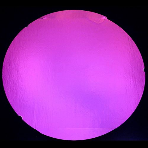 DC937A-CBS Thin Dichroic Green/Magenta On Clear Stripes 1 16"x19" - 90 COE
