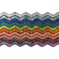 DWF210-CBS Dichroic Wavy Firestrips Texture 6mm on Black 96 COE