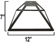 FRAME12- Panel Lamp Frame, Antique Bronze Finish with Gold Highlts, 12" Dia.