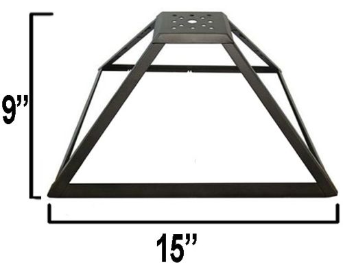 FRAME15- Panel Lamp Frame, Antique Bronze Finish with Gold Highlts, 15" Dia.